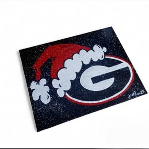 Original Georgia Bulldogs Painting Christmas Theme Collectible Artwork